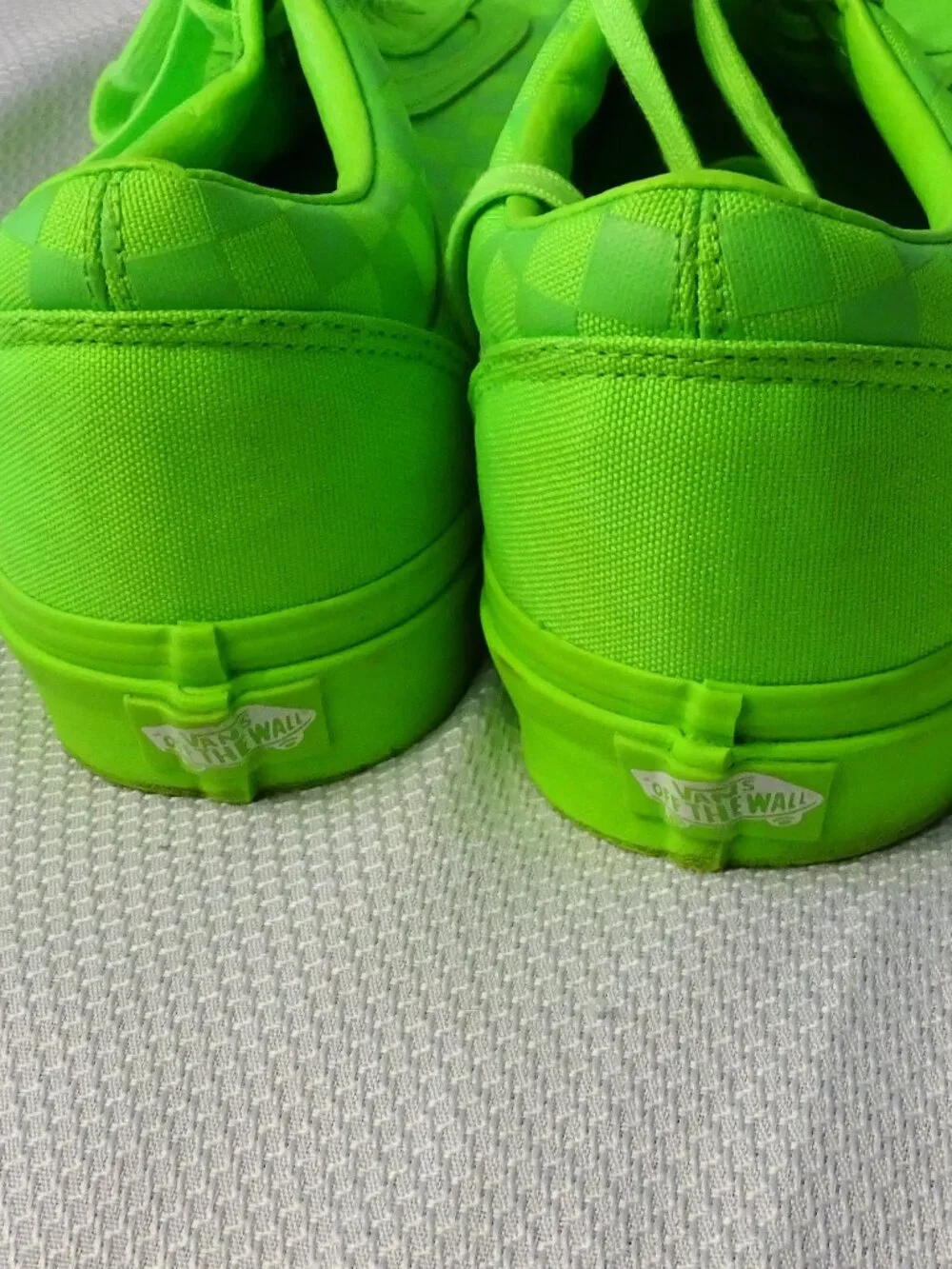 Vans Green Low Top Checkerboard Women 12 Men 10.5
